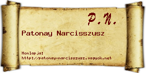 Patonay Narcisszusz névjegykártya